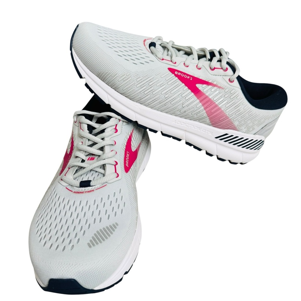 Brooks Addiction GTS 15 Women’s Running Shoes White Pink US 9.5  Wide EU 41